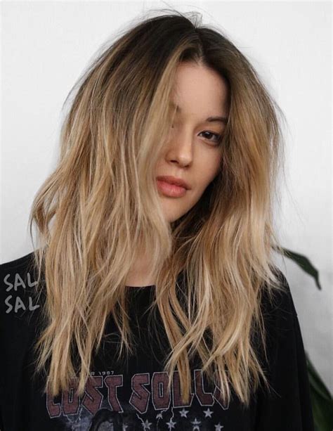 Pinterest Deborahpraha ♥️ Blonde Messy Hair With Waves And Dark Roots