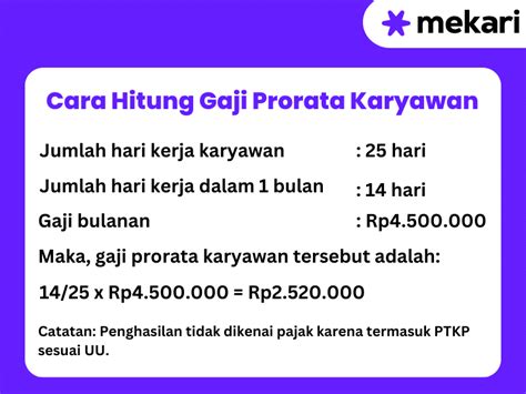 Cara Hitung Gaji Prorata Karyawan Secara Proporsional Mekari