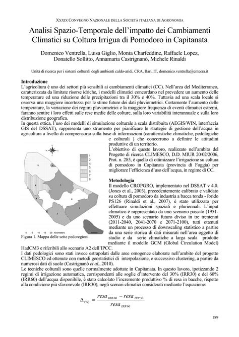 PDF Analisi Spazio Temporale Degli Effetti Dei Cambiamenti Climatici