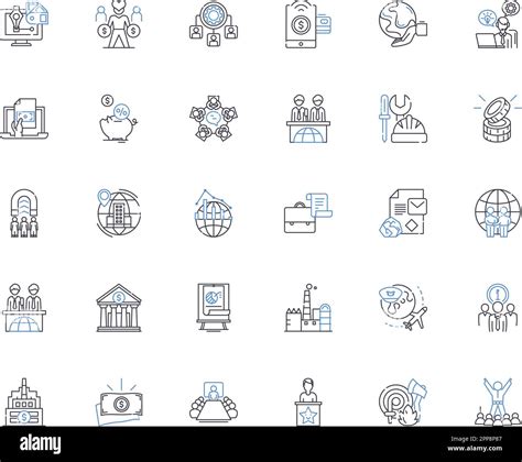 Cybersecurity Protection Line Icons Collection Encryption Firewall