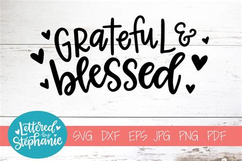 Handlettered SVG DXF Grateful And Blessed