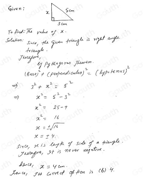 Solved Aq In The Given Sight Angled Triangle The Value 6x 2 Is Al 3 B 9 C 9 1 16 3cm