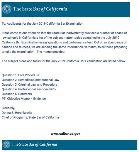 July 2019 California Bar Exam subjects have been leaked!