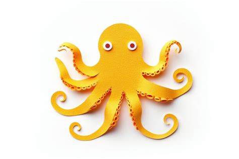 Octopus animal yellow white background. | Free Photo Illustration ...