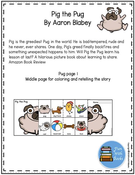 PIG THE PUG BOOK CRAFT ~ Book Units by Lynn