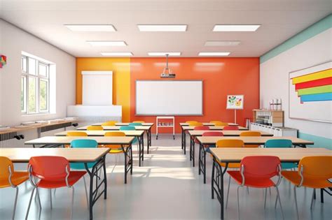 Premium AI Image | Modern school classroom