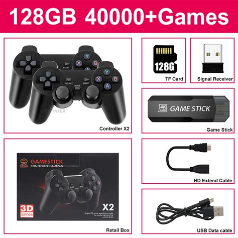 Game Stick GD10 Console 4K HD 128G 40000 Games Portable Dual Wireless