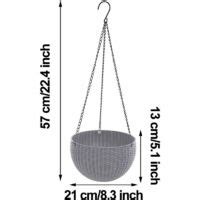 Pac Pots De Fleurs Suspendus En Rotin Jardin Paniers Suspendus