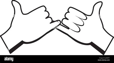 Cartoon Hands Pinky Promise Gesture Image Stock Vector Art