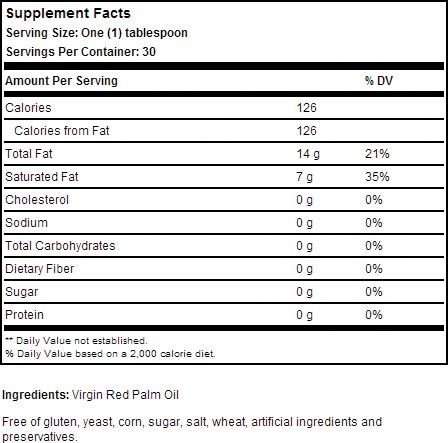 Bio Nutrition Red Palm Oil 15 oz 30 Servings