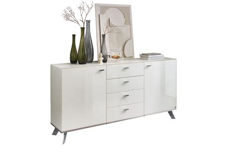 Leonardo Living Sideboard Curve Bianco Auf Chromf En M Bel Letz