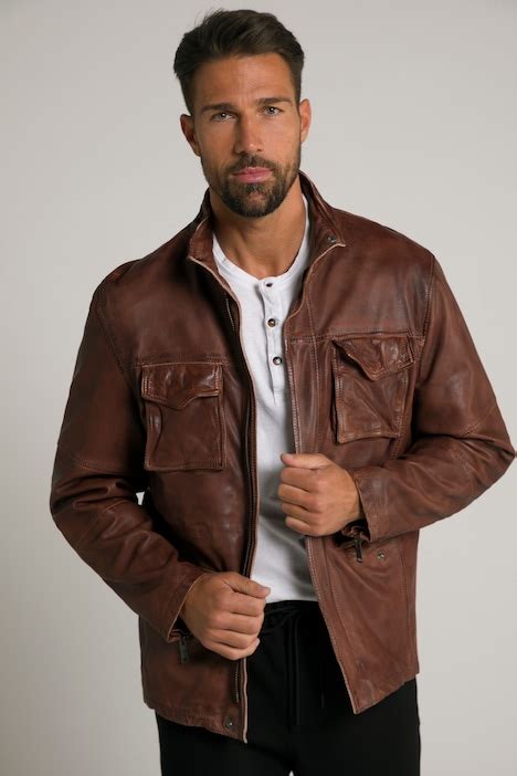 Veste En Cuir Nappa D Agneau Col Montant Et Manches Zipp Es Vestes