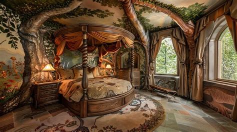 Premium Photo | A stunning bedroom with a fourposter bed a beautiful ...