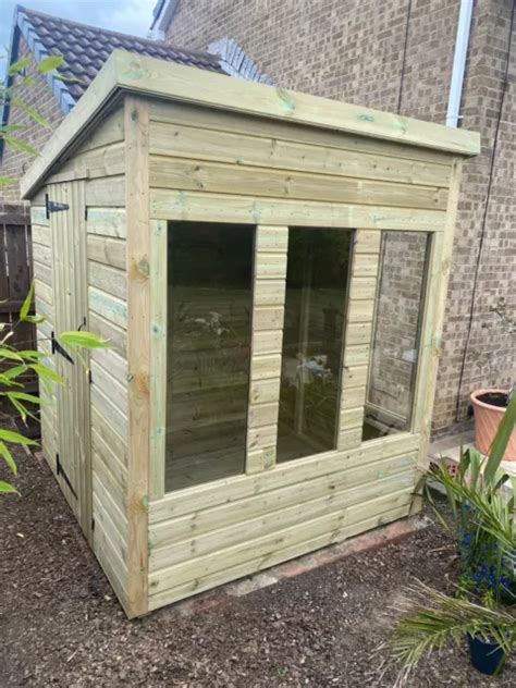 GARDEN POTTING SHED Super Heavy Duty Tanalised 6X6 Pent 19Mm T G 3X2