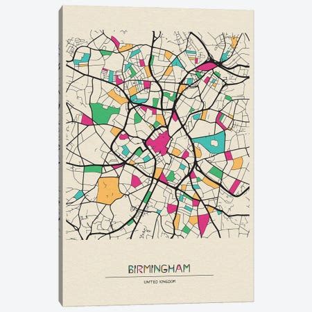 Oldham, England Map Canvas Artwork by Ayse Deniz Akerman | iCanvas