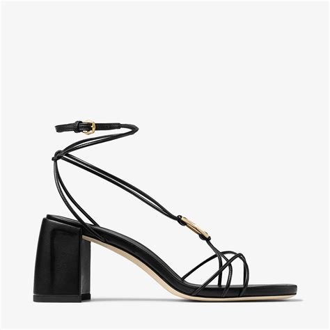 Onyxia 70blackgold Nappa Leather Sandals Jimmy Choo