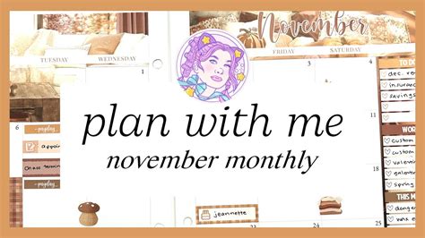 Plan With Me November 2023 YouTube