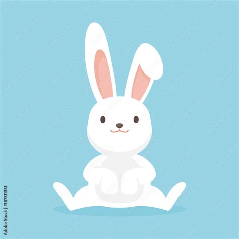 Cute Rabbit Character Easter Bunny Vector Illustration Stock Vector