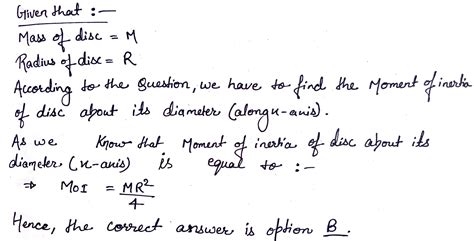 The Adjoining Figure Shows A Disc Of Mass M And Radius R Lying In The X