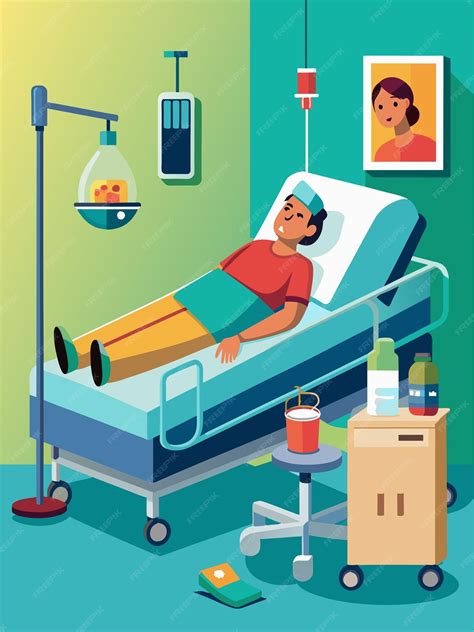 A Poster Of A Man Laying In A Hospital Bed With A Picture Of A Woman