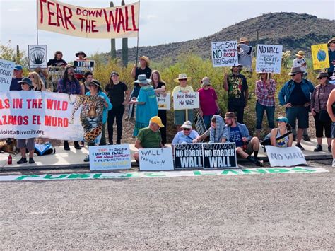 Hundreds peacefully protest border-wall construction's 'desecration of ...