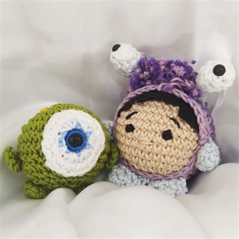 Chaveiros Monstros S A Boo E Mike Wazowski Amigurumis Da Mel