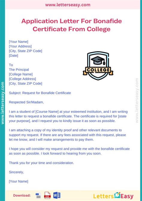 How To Write Application Letter For Bonafide Certificate From College