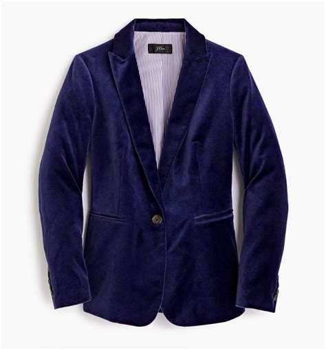 Navy Blue Velvet Parke Blazer Womens Jcrew