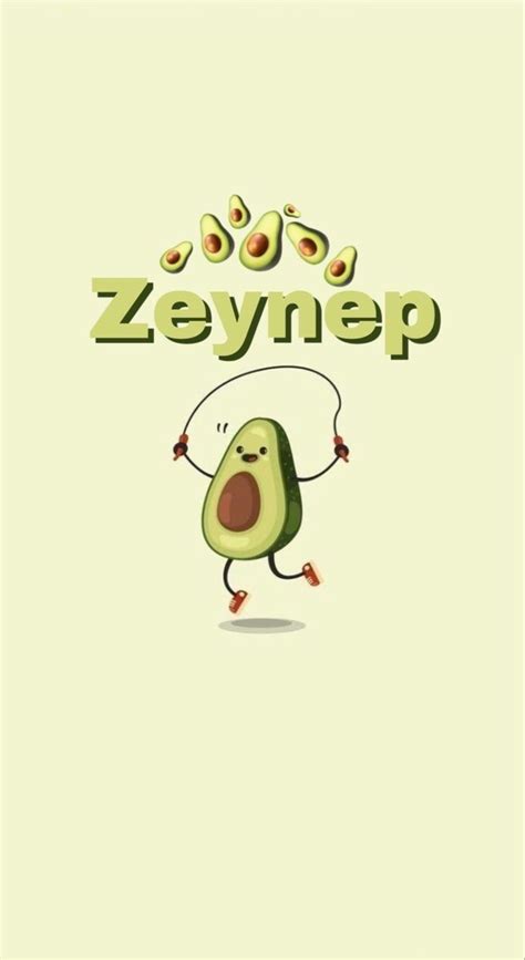 An Avocado With The Word Zeymep On It S Face And Arms