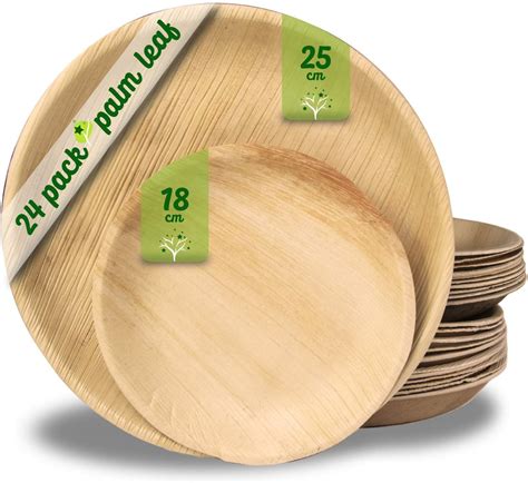 CEILIWEN Lot De 50 Assiettes En Carton Jetables En Bois Rustique De 22