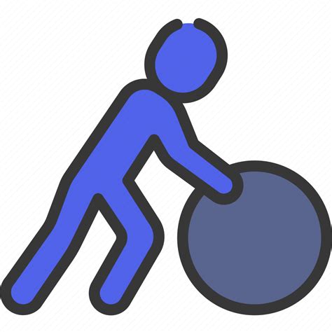 Rolling Ball Person People Stickman Push Hardship Icon Download