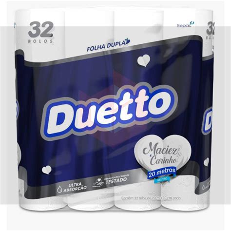 Papel Higienico Duetto Folha Dupla 32rlx20m