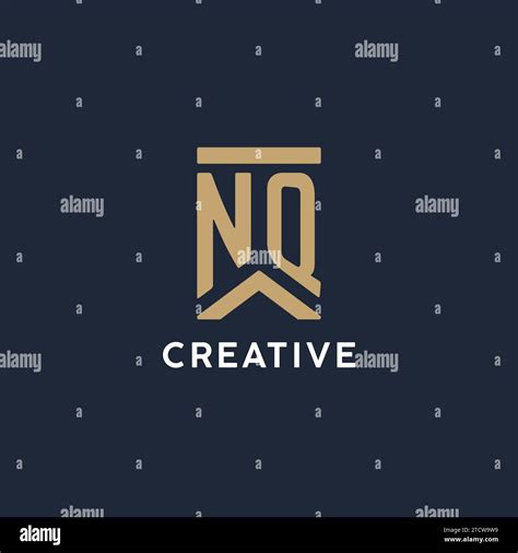 Nq Initial Monogram Logo Design In A Rectangular Style With Curved Side