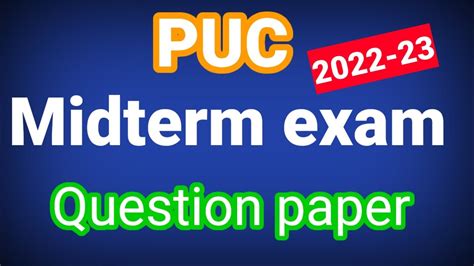 Puc Mathematics Midterm Exam Question Paper Karnataka Board