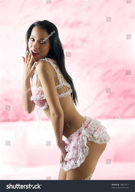 Sexy Beautiful Latina Girl Pink Lingerie Stock Photo Shutterstock
