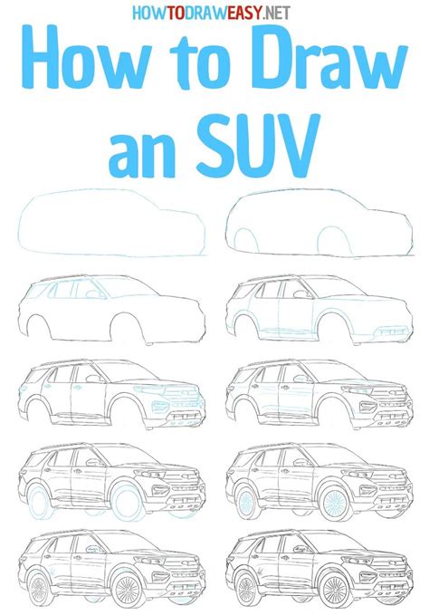 How To Draw An Suv Step By Step Drawing Tutorial Easy Art Drawings