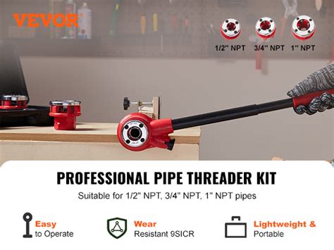 Vevor Ratchet Pipe Threader Kit Npt Npt Npt Manual