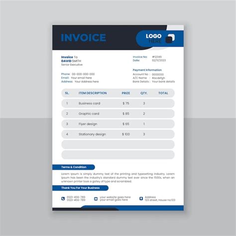 Premium Vector Vector Invoice Template Design