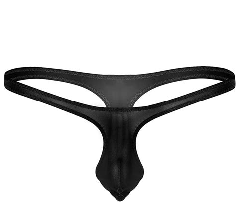 Agoky Men S Sexy Micro Pouch G String Thongs Low Rise T Back Bikini