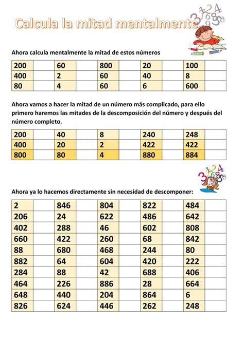 Calcula Mitades Worksheet Periodic Table Education Diagram