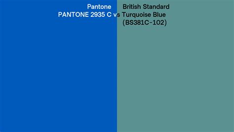 Pantone 2935 C Vs British Standard Turquoise Blue BS381C 102 Side By