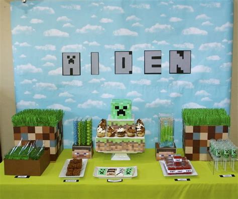 Minecraft Birthday Party Ideas Photo 7 Of 16 Minecraft Birthday Minecraft Party