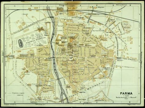 PARMA ALTER STADTPLAN mappa della città vecchia datiert 1931 EUR 15