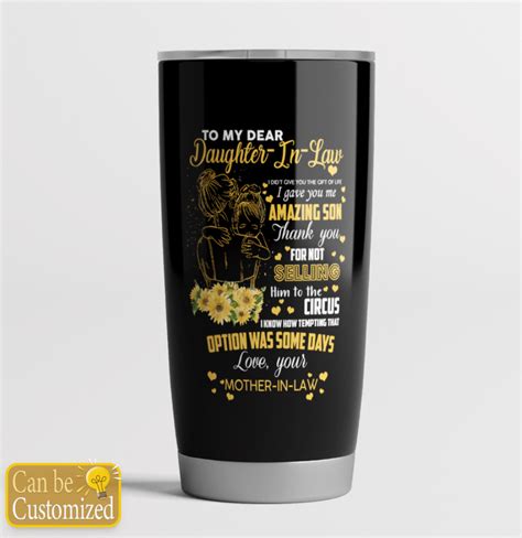 Personalized Sunflower To My Dear Daughter In Law Tumbler