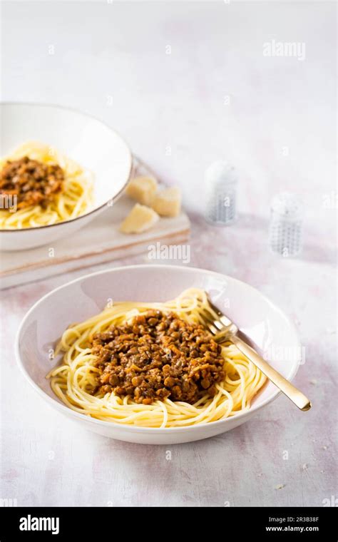 Lentils Alla Bolognese Stock Photo Alamy