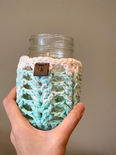 Mason Jar Cozy Pint Quart Sizes Crochet Jar Cover Ombre Etsy