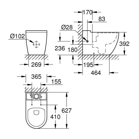 39910000 *Унитаз напольный GROHE Bau Ceramic, альпин белый купить в ...