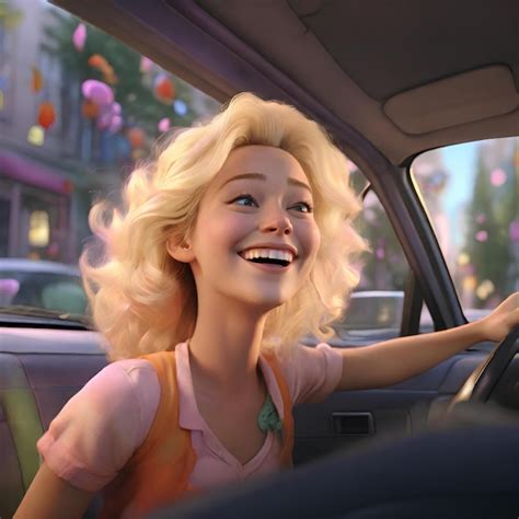 Premium Photo A Lively Cartoon Scene Rendered In 3D Portraying A Blonde Woman Giggling Inside