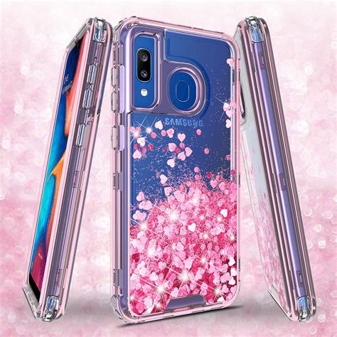 Samsung Galaxy A20 A30 A50 Case Clear Glitter Sparkle Flowing Liq Coverlab