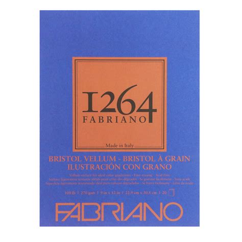 Fabriano 1264 Bristol Pad Vellum 9 X12 100 Lb 20 Sheets 100